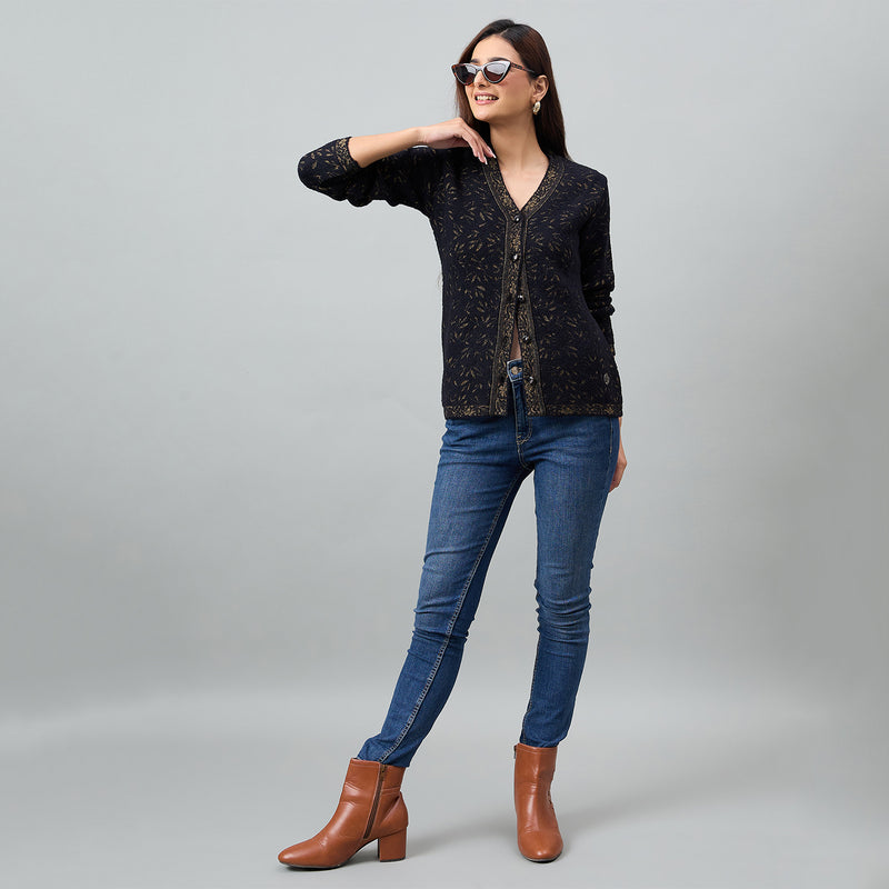 Duke Urban Women Full Sleeve Front Open Regular Cardigan (SDS1303)