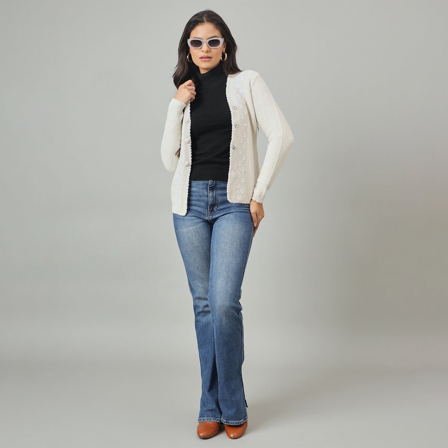 Duke Urban Women Front Open Regular Sweater (SDS1282)