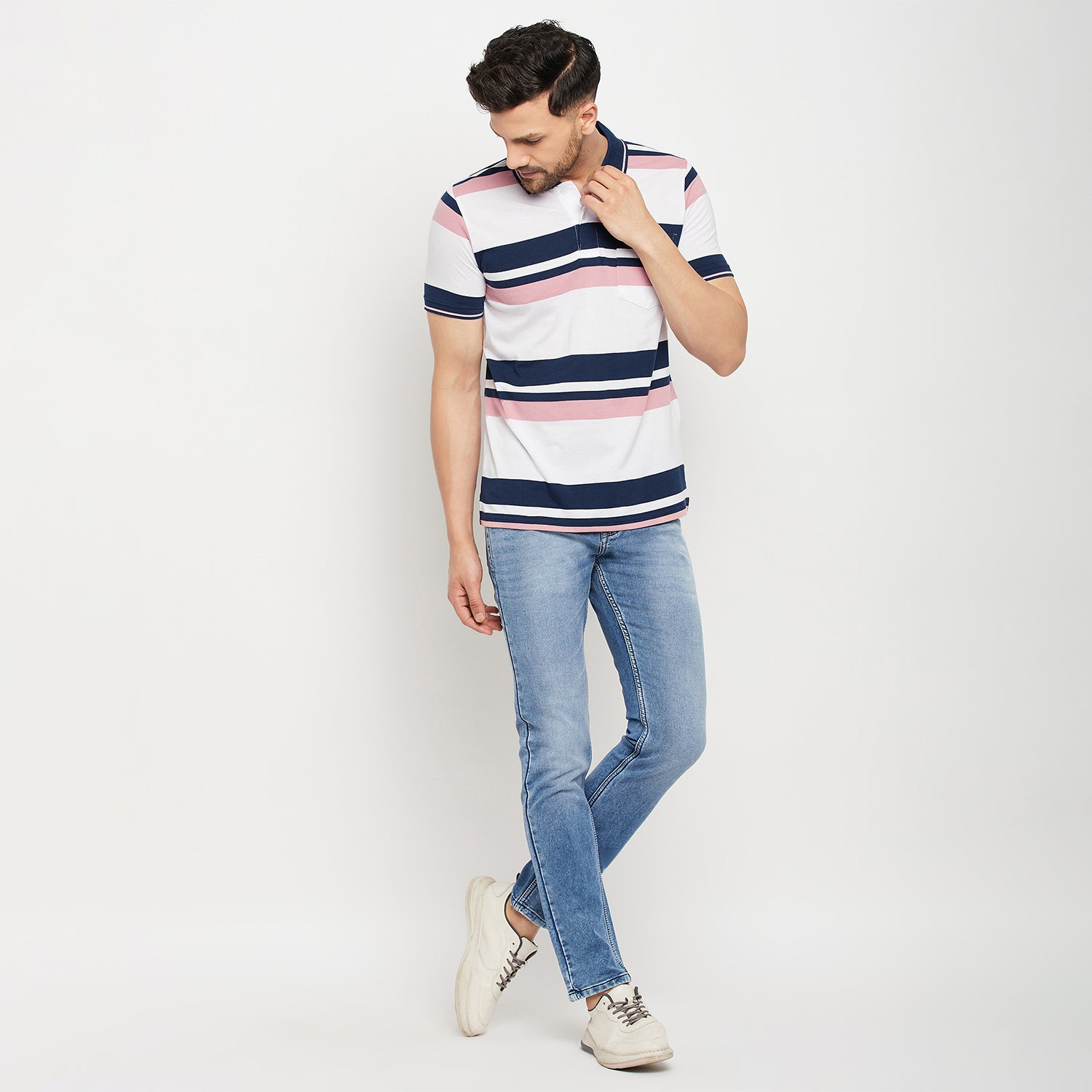 Duke Stardust Men Half Sleeve Polo Neck Cotton T-shirt (LF5845)