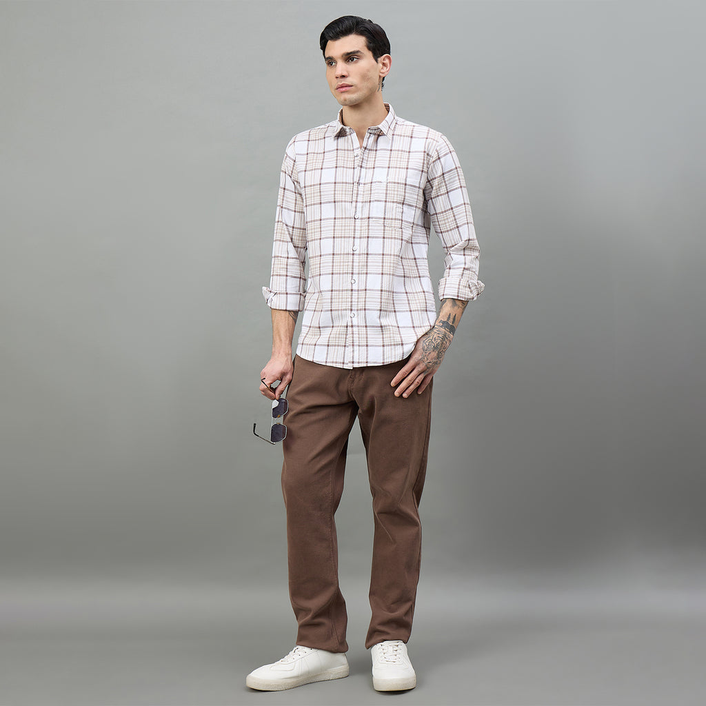 Duke Urban Men Checkered Full Sleeve Spread Collar Slim Shirt (SDO6CHQ)
