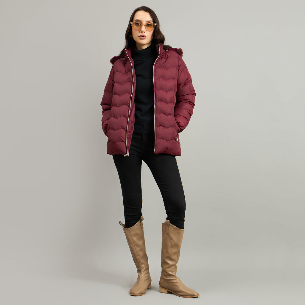 Duke Women Short Style Hooded Bomber Jacket (SDZ4114)
