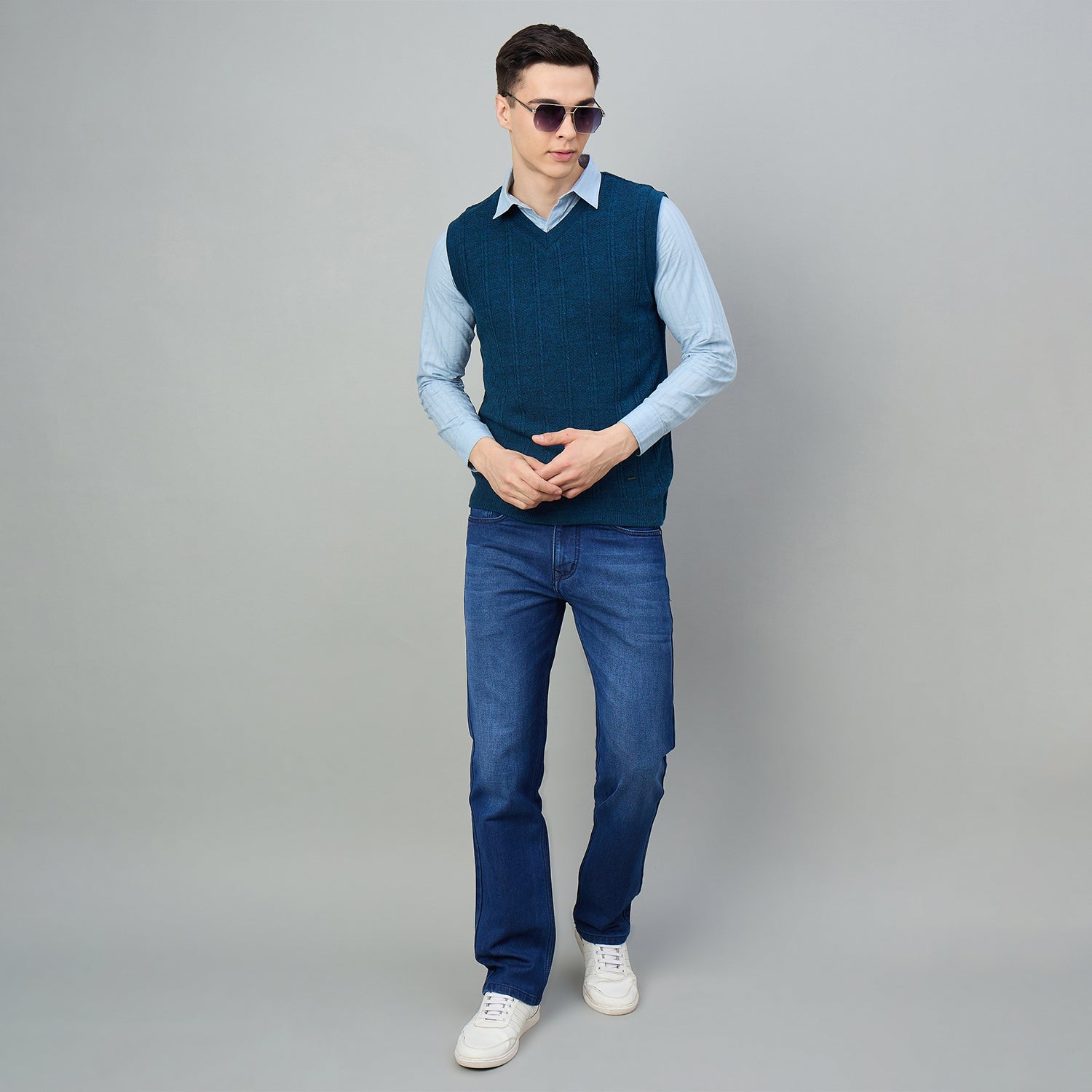 Duke Urban Men Sleeveles V Neck Reversible Sweater (SDS2292)