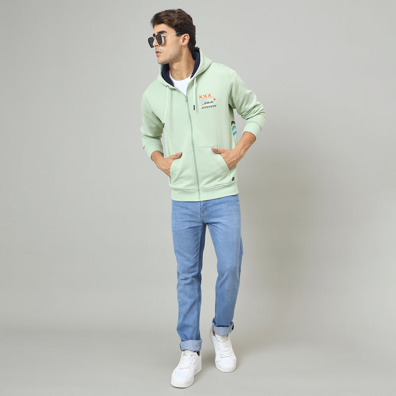 Duke Urban Men Smart Fit Hooded Zip Sweatshirt (LF6363)