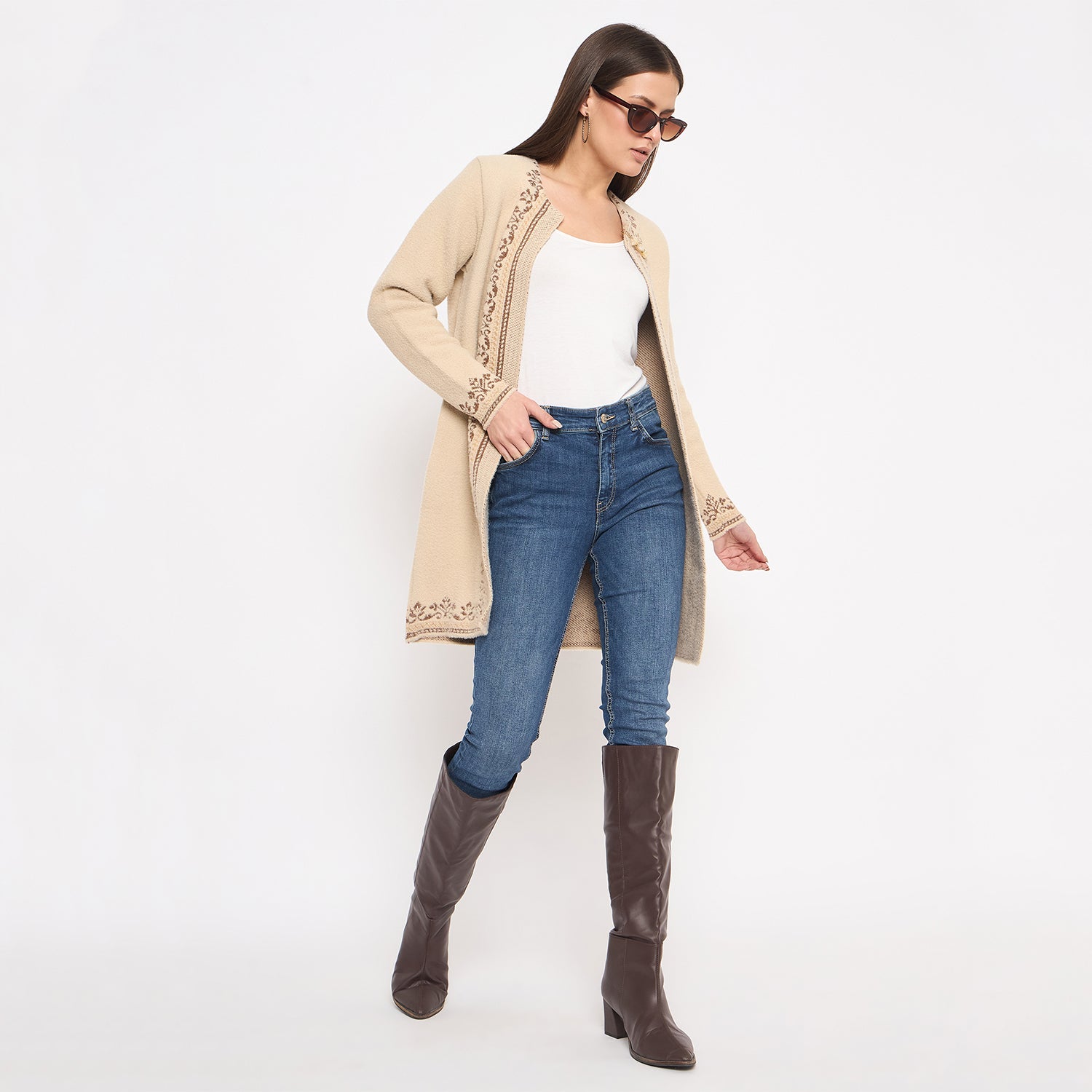 Duke Urban Women Full Sleeve Round Neck Shrug (SDS1258)