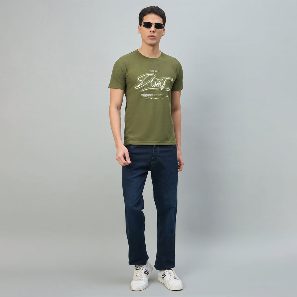 Duke Urban Men Embroidered Half Sleeve Rount Neck Tshirt (LF7522)
