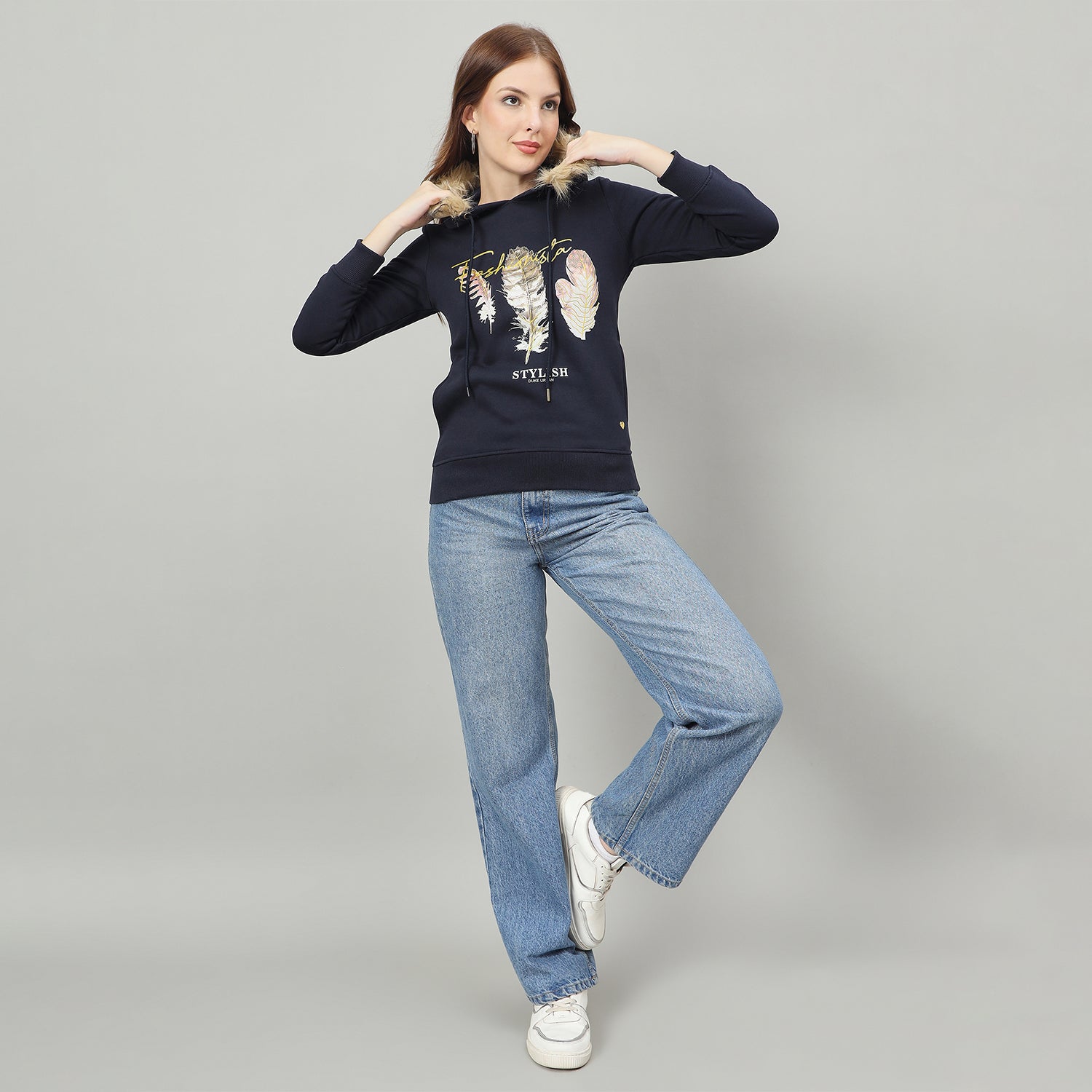 Duke Urban Women Hooded Regular Sweatshirt (LFX957)