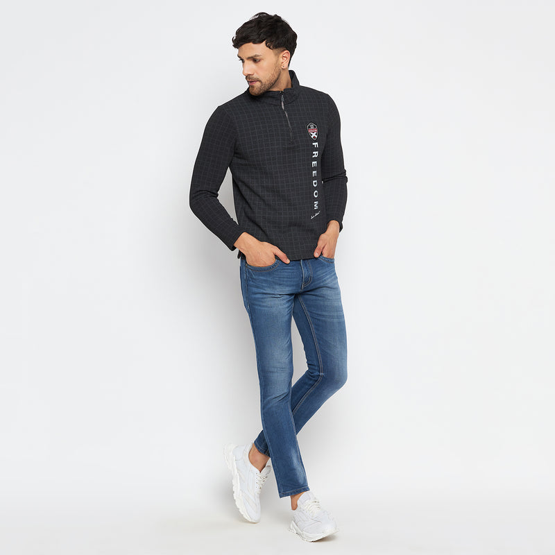 Duke Urban Men Half Zip Full Sleeve Cotton T-shirt (LF3930)