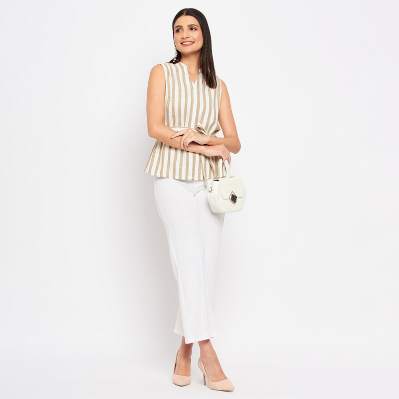 Duke Urban Women Sleeveless Striped Shirt (SDX3271)