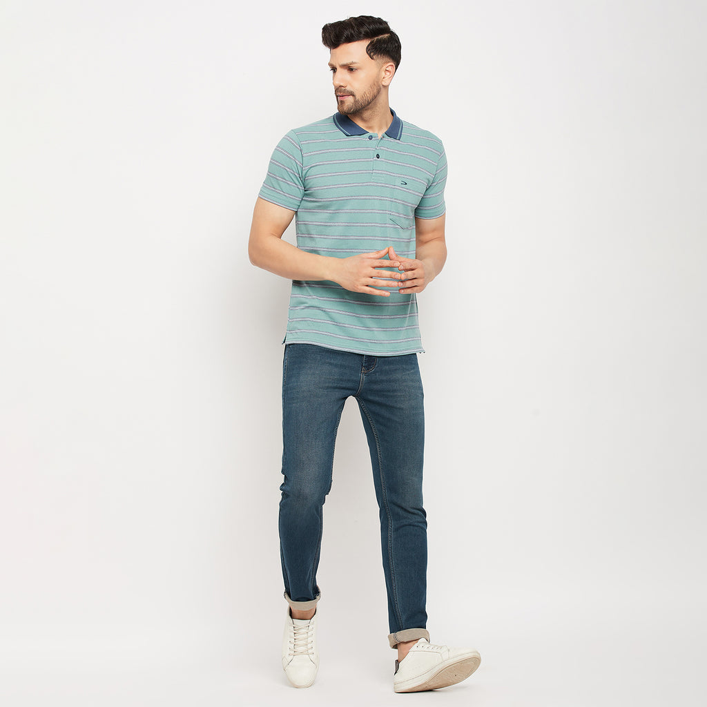 Duke Stardust Men Half Sleeve Polo Neck Cotton T-shirt (1112)