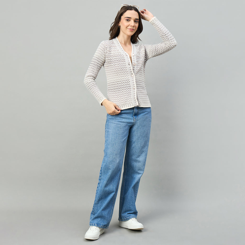 Duke Urban Women Full Sleeve V Neck Regular Sweater (SDS1425)
