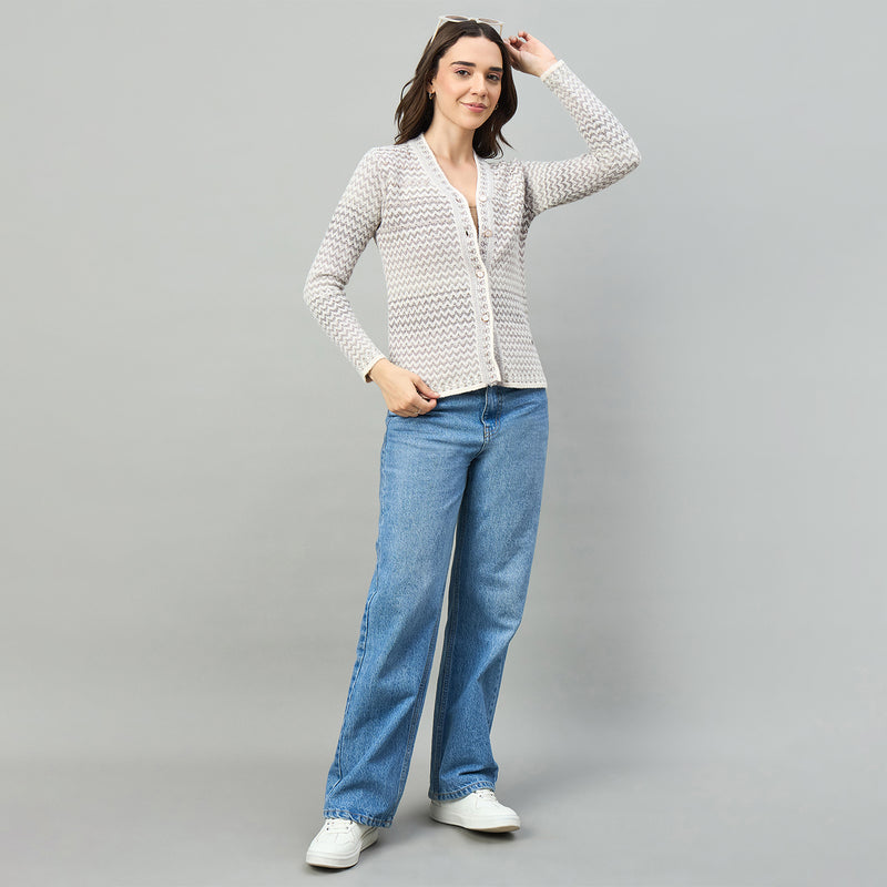 Duke Urban Women Full Sleeve V Neck Regular Sweater (SDS1425)