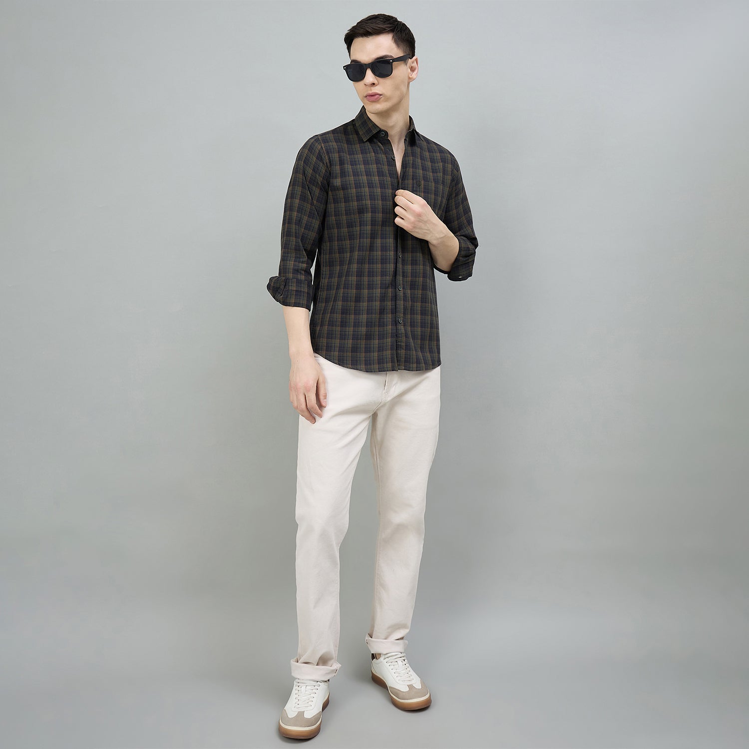 Duke Urban Men Checkered Full Sleeve Spread Collar Regular Shirt (SDO9CKAK)