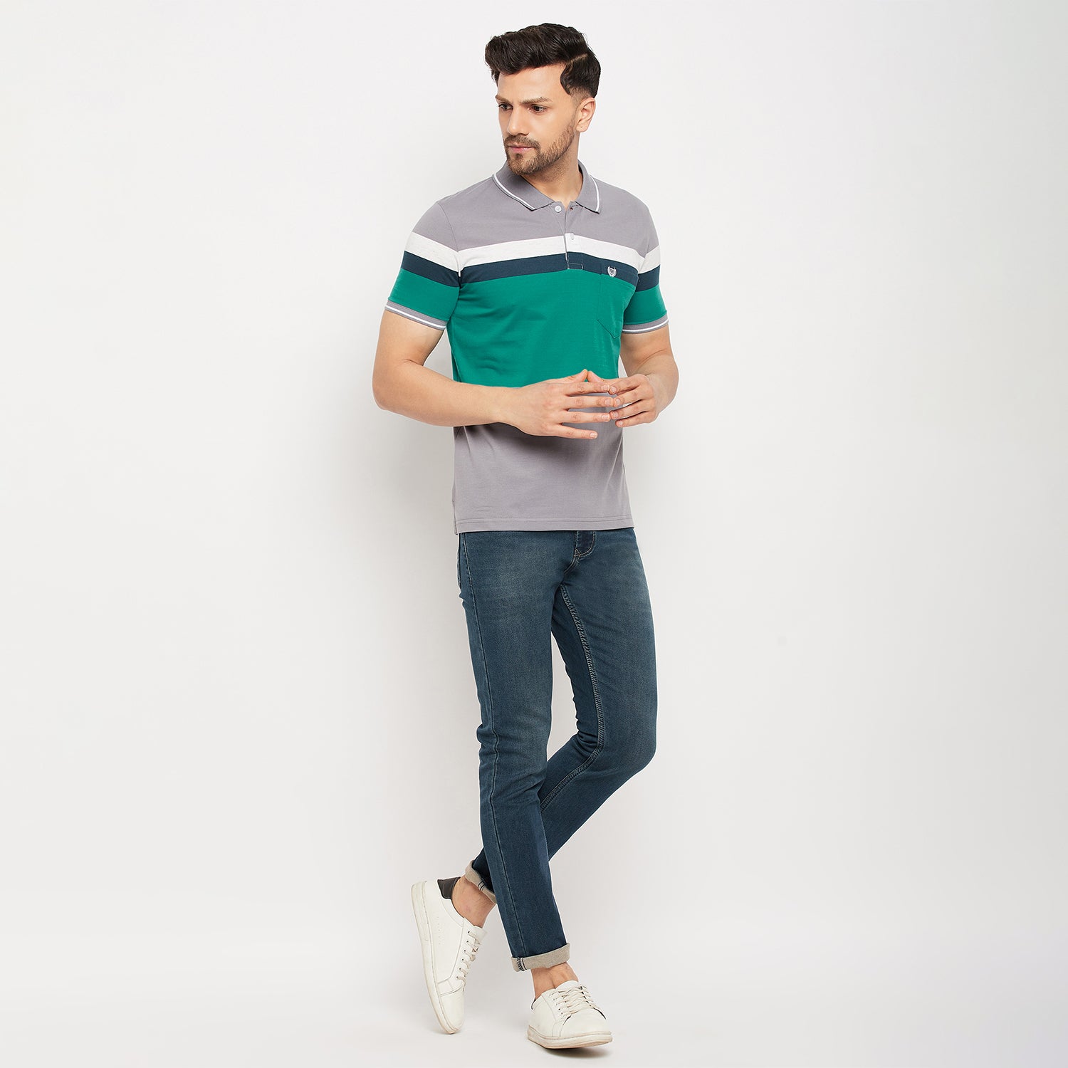 Duke Stardust Men Half Sleeve Polo Neck Cotton T-shirt (LF5724)