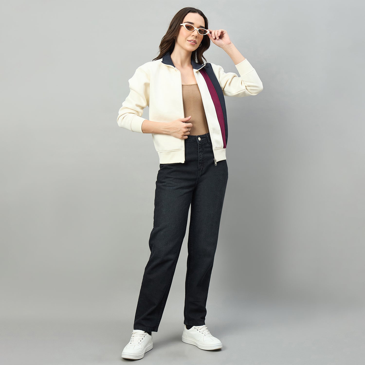 Duke Urban Women Full Sleeve Collared Sweatshirt (LFX5006S)