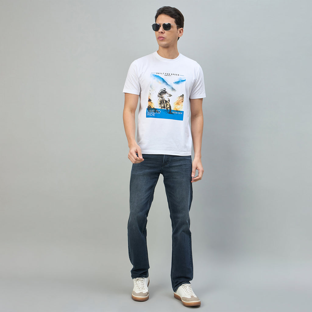 Duke Urban Men Graphic Print Half Sleeve Round Neck Casual Tshirt (LF7543)
