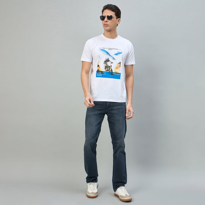 Duke Urban Men Graphic Print Half Sleeve Round Neck Casual Tshirt (LF7543)