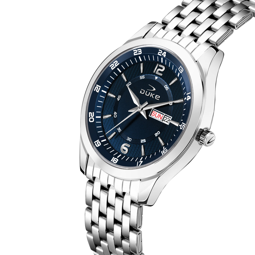 Duke Analogue Men Watch Stylish Stainless Steel Strap Blue Dial (DK008RM02C)