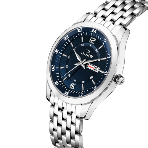 Duke Analogue Men Watch Stylish Stainless Steel Strap Blue Dial (DK008RM02C)
