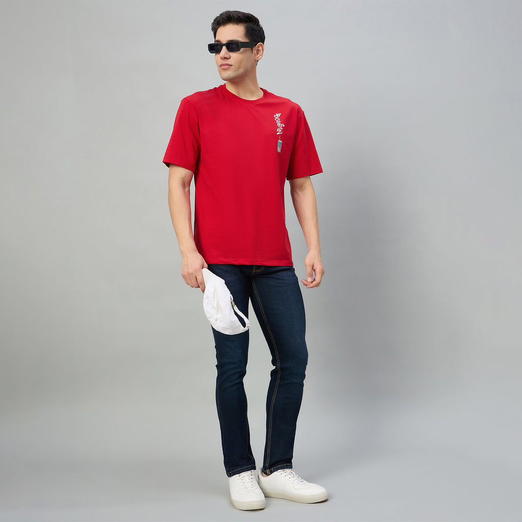 Duke Men Half Sleeve Cotton Oversize Casual T-shirt (LF7891)