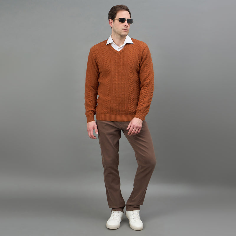 Duke Urban Men Full Sleeve V Neck Regular Sweater (SDS2353)