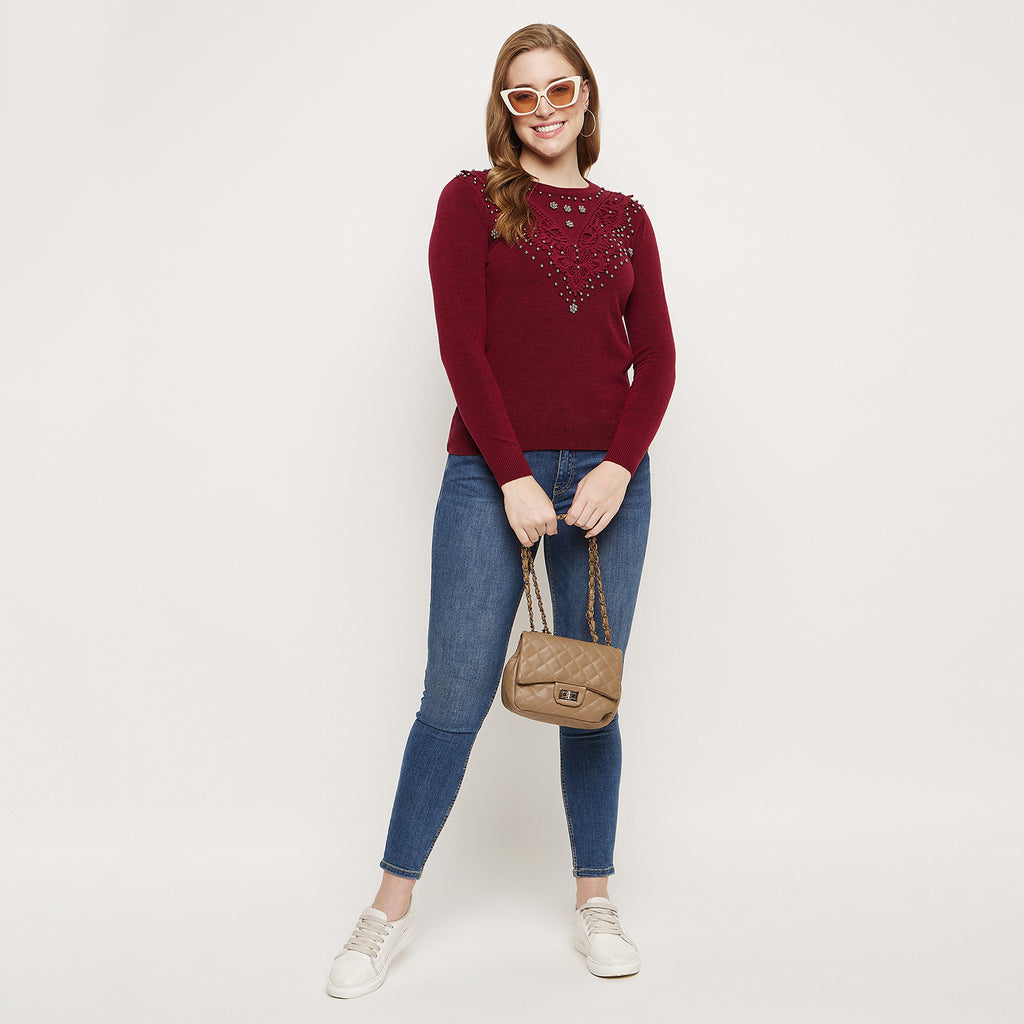 Duke Urban Women Full Sleeve Self Design Pullover (SDS882)
