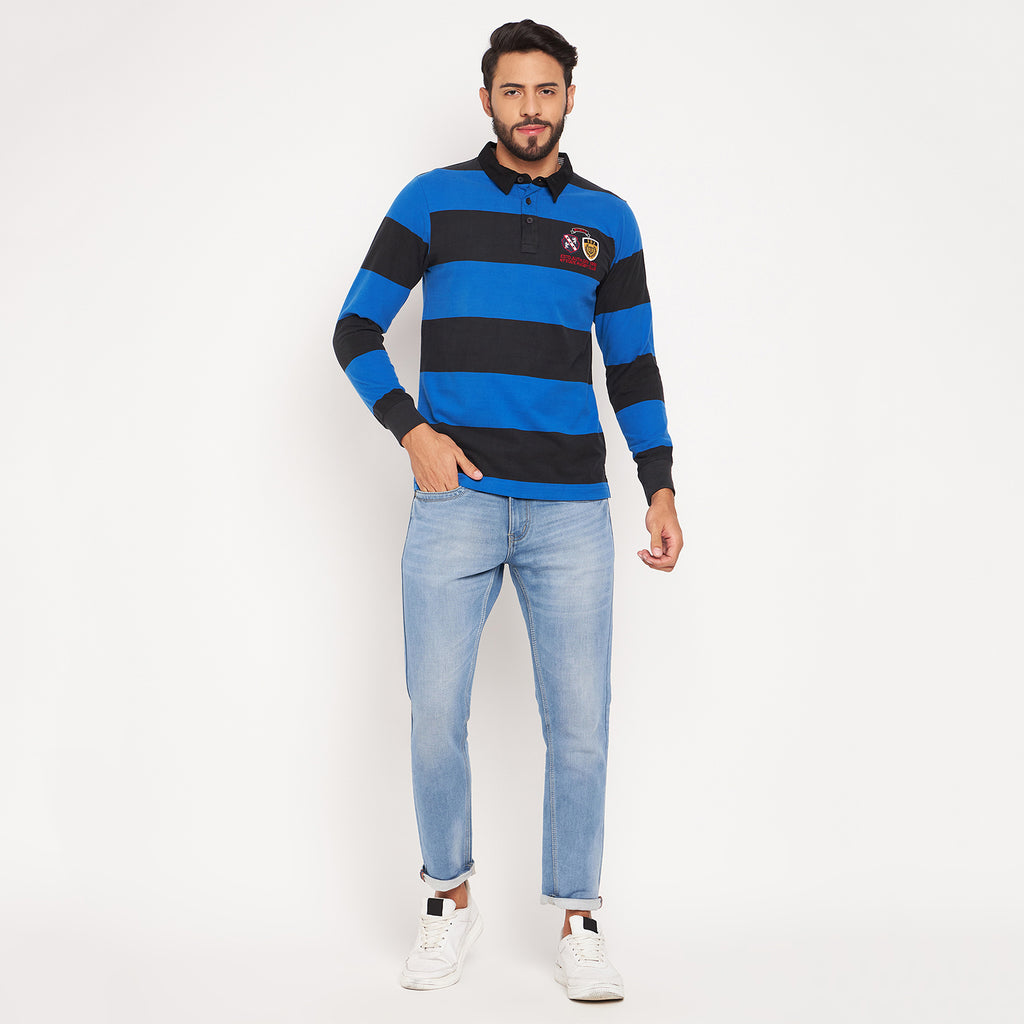 Duke Urban Men Polo Neck Full Sleeve Cotton T-shirt (LF3940)