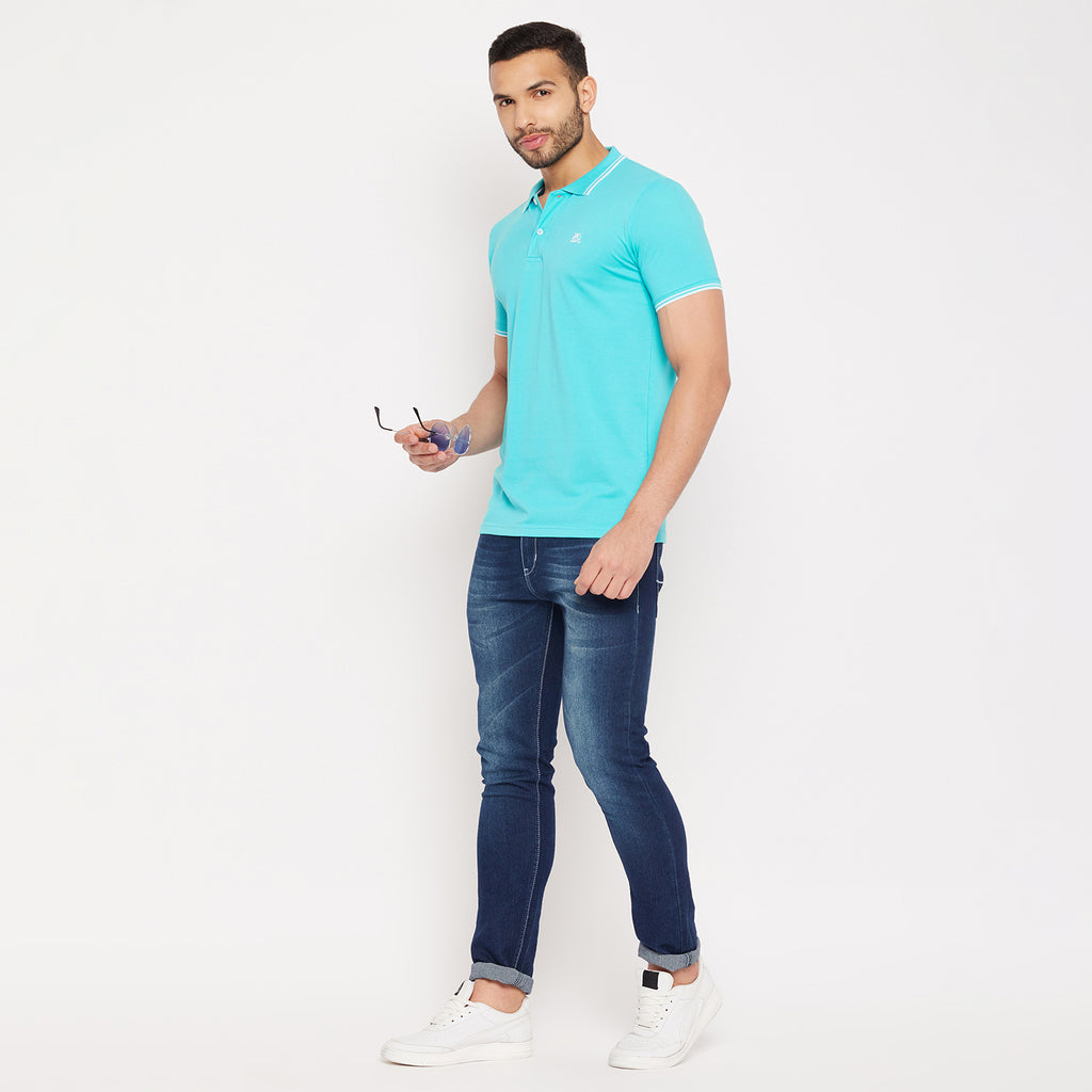 Duke Stardust Men Half Sleeve Polo Neck Cotton T-shirt (LF5890)