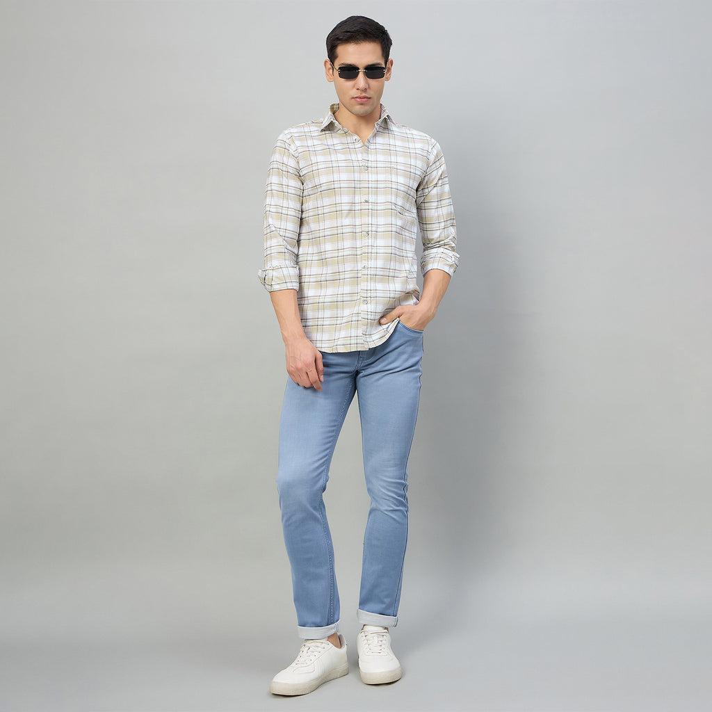Duke Men Slim Fit Full Sleeve Oxford Cotton Shirt (SDO5CKDB)