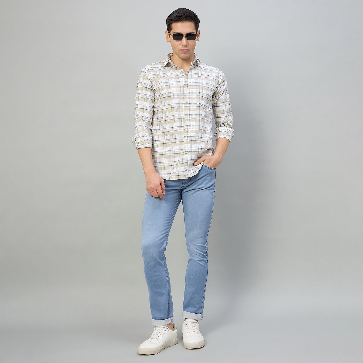 Duke Men Slim Fit Full Sleeve Oxford Cotton Shirt (SDO5CKDB)