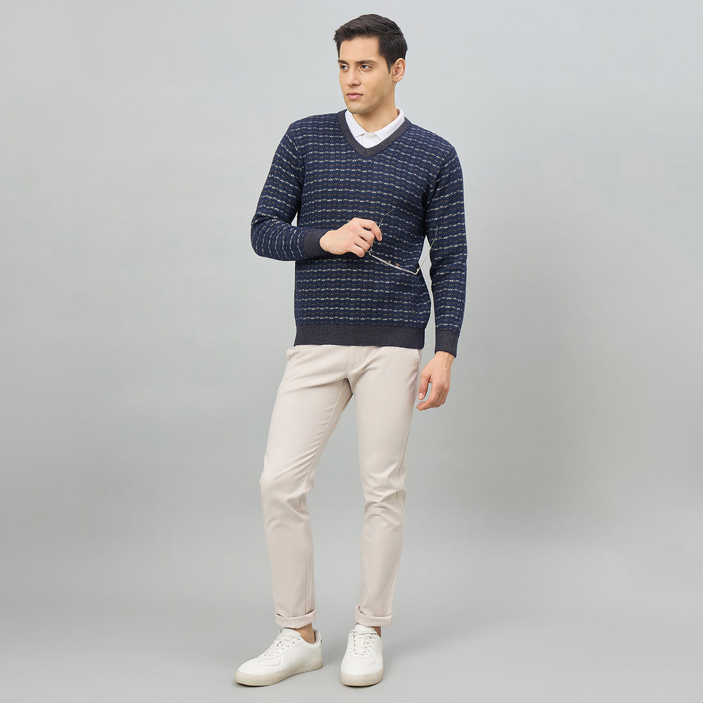 Duke Men Full Sleeve V Neck Regular Sweater (SDS2309)