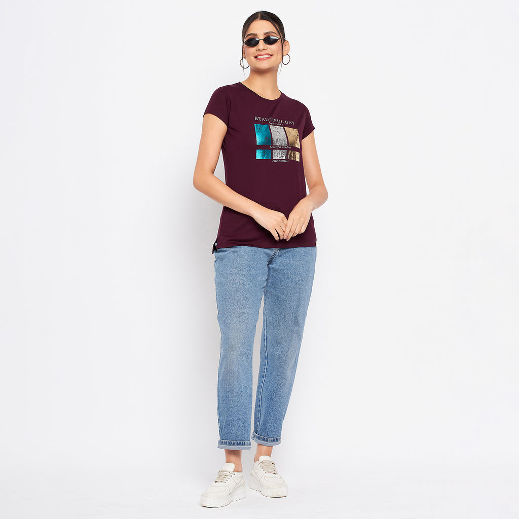 Duke Stardust Women Round Neck Short Sleeve Printed Top (LFX897)