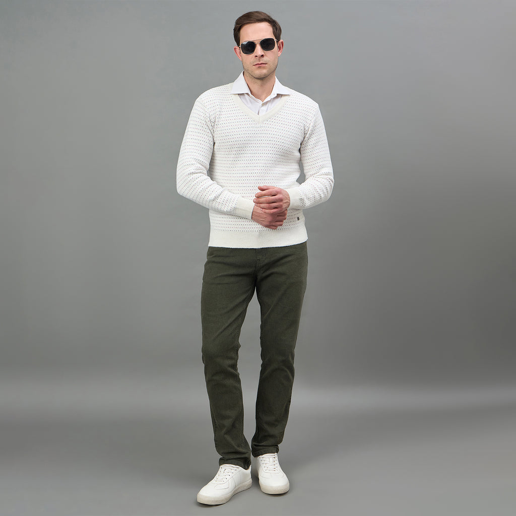 Duke Urban Men Full Sleeve V Neck Regular Sweater (SDS2403)