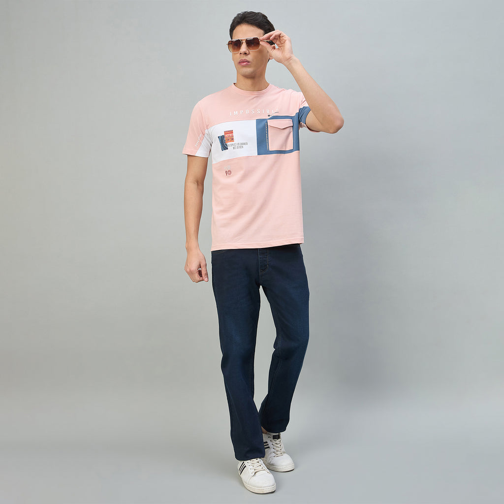 Duke Urban Men Colorblocked Half Sleeve Round Neck Tshirt (LF7613)