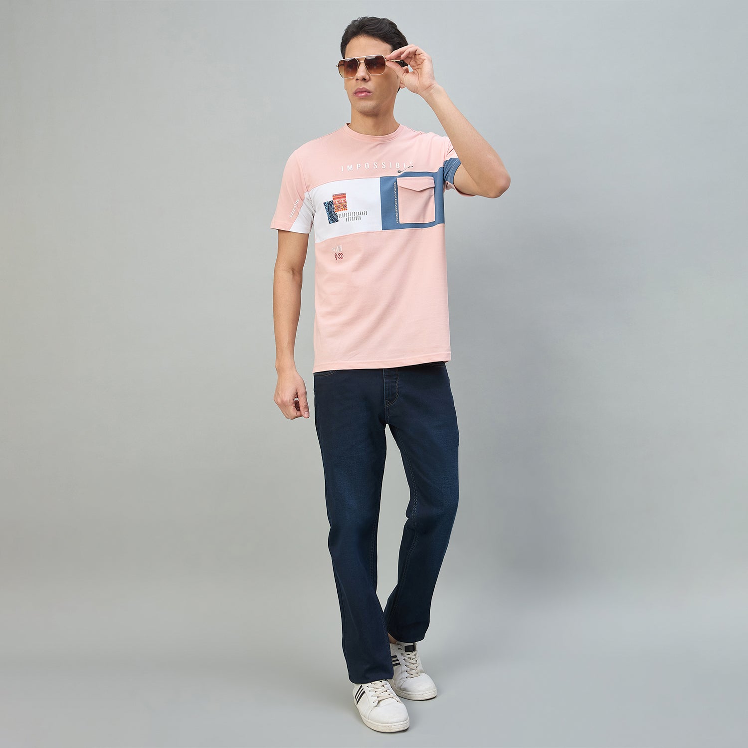 Duke Urban Men Colorblocked Half Sleeve Round Neck Tshirt (LF7613)