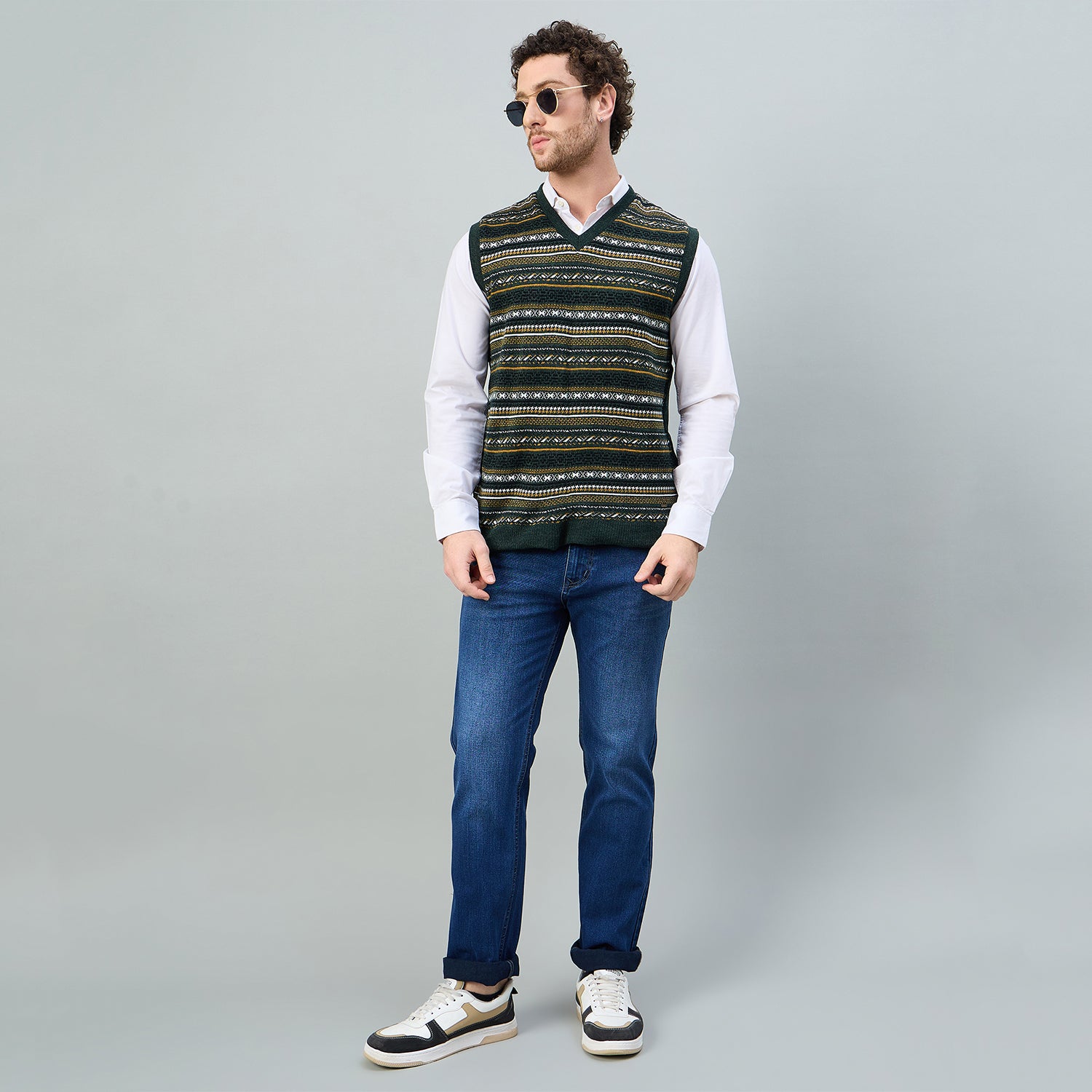 Duke Urban Men V Neck Sleeveless Reversible Sweater (SDS2274)