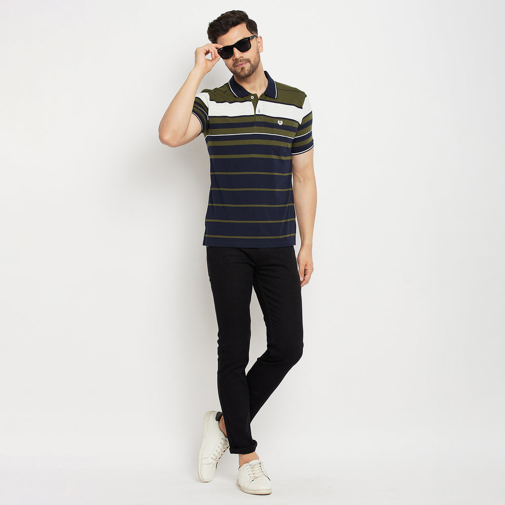 Duke Stardust Men Half Sleeve Polo Neck Cotton T-shirt (LF5881)