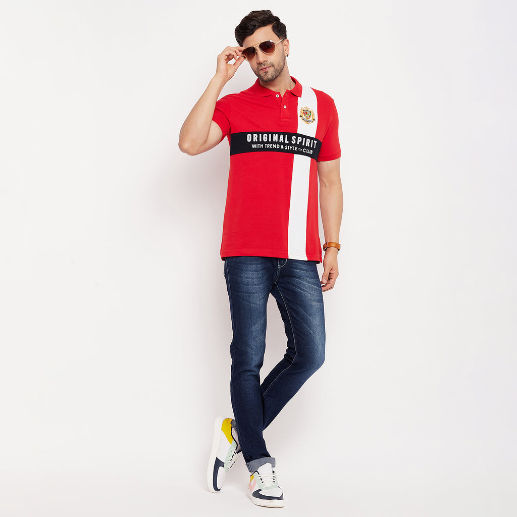 Duke Stardust Men Half Sleeve Polo Neck Cotton T-shirt (4049)