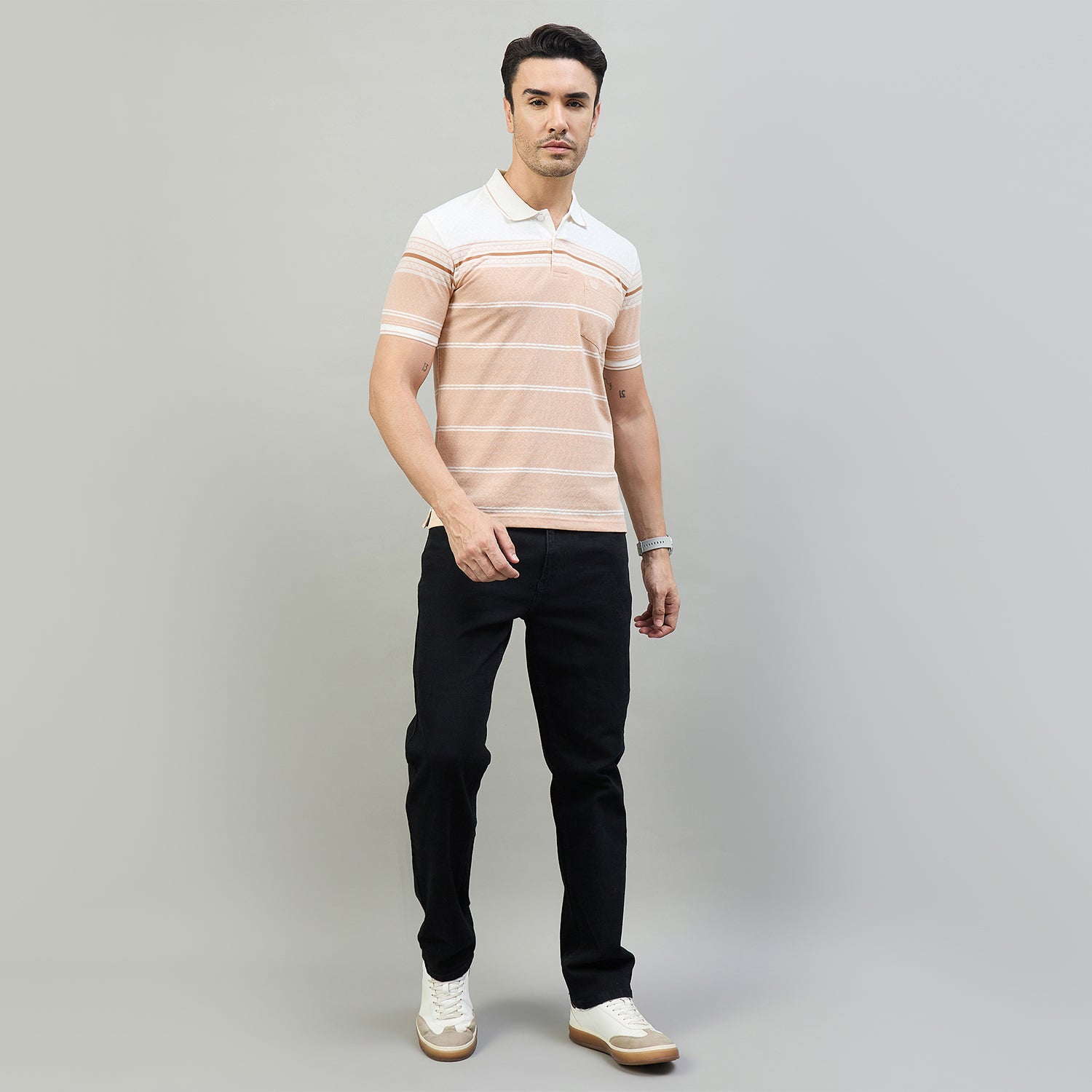 Duke Urban Men Half Sleeve Cotton Smart Fit Casual T-shirt (LF7915)