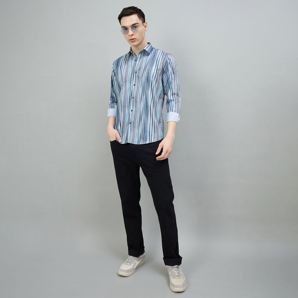 Duke Urban Men Printed Full Sleeve Spread Collar Regular Shirt (SDO9PRK)