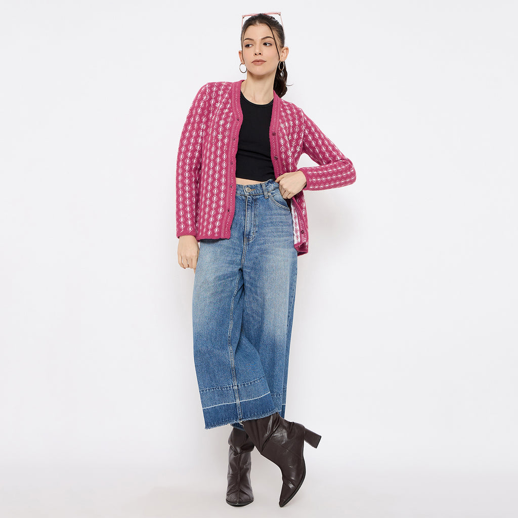 Duke Urban Women Full Sleeve Front Open Sweater (SDS1338)
