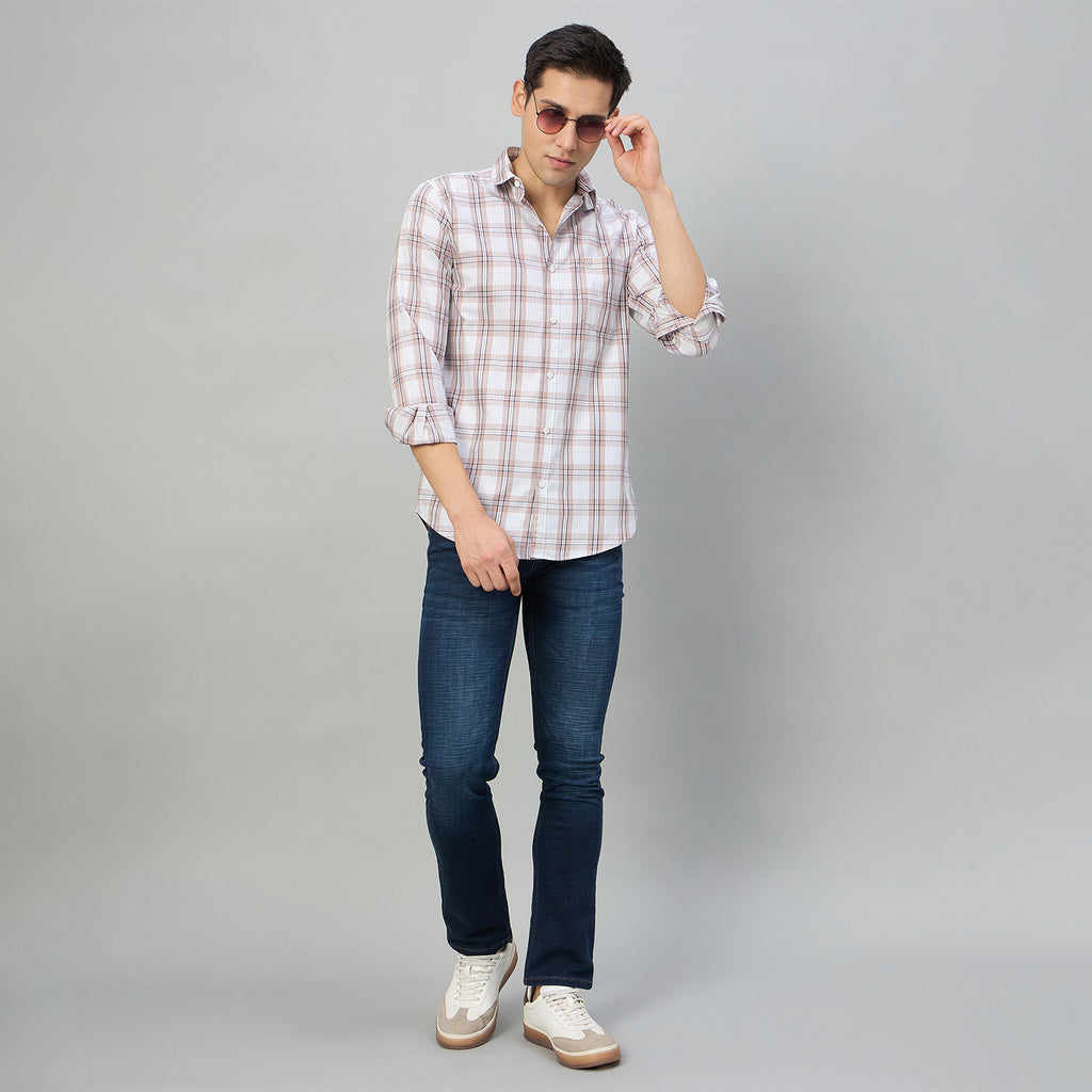Duke Men Slim Fit Full Sleeve Oxford Cotton Shirt (SDO5CKDE)