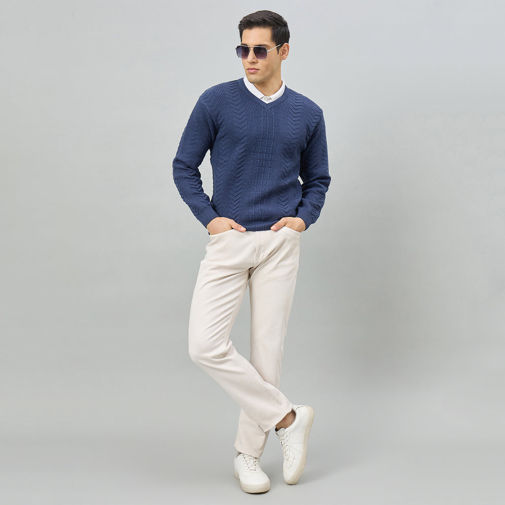 Duke Urban Men Full Sleeve V Neck Regular Sweater (SDS2353)