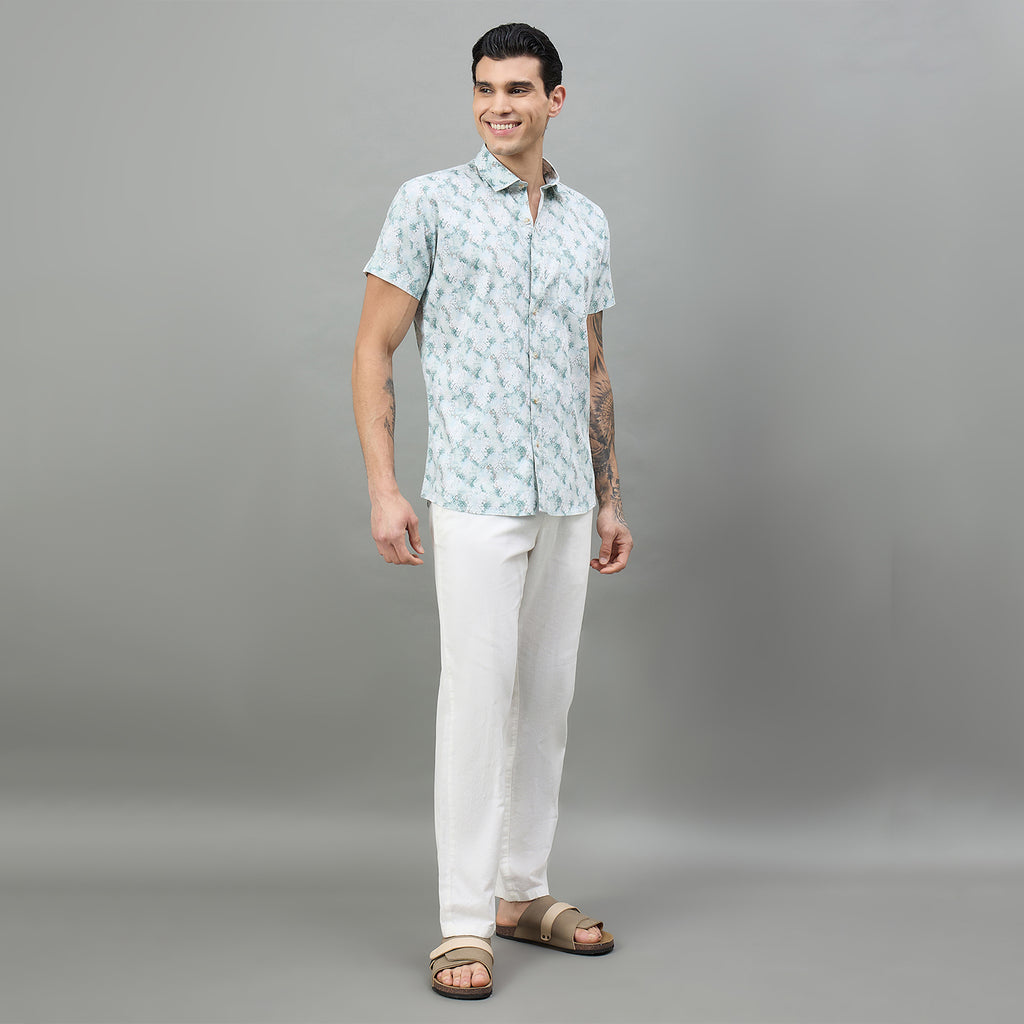 Duke Urban Men Printed Half Sleeve Spread Collar Slim Shirt (SDO4PRAD)