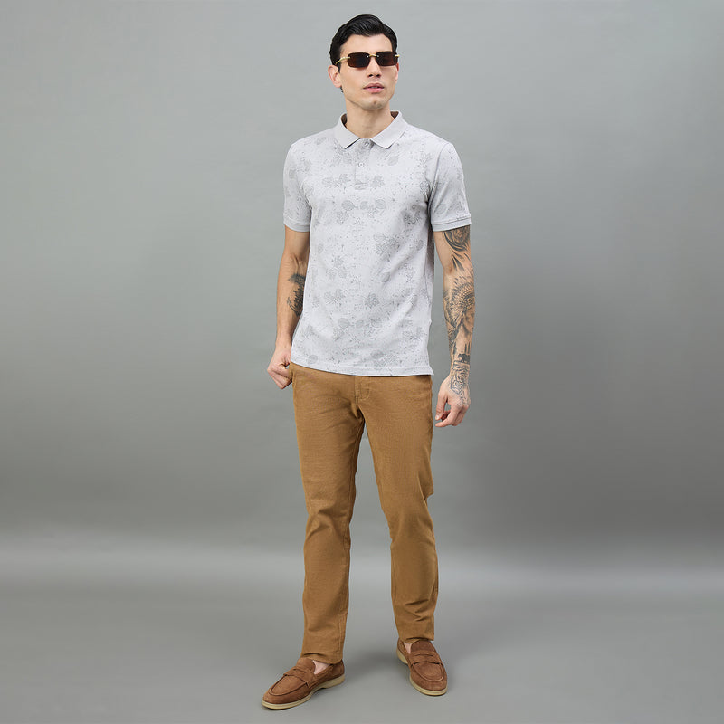 Duke Urban Men Half Sleeve Floral Print Slim Fit Polo T-Shirt (LF7551)