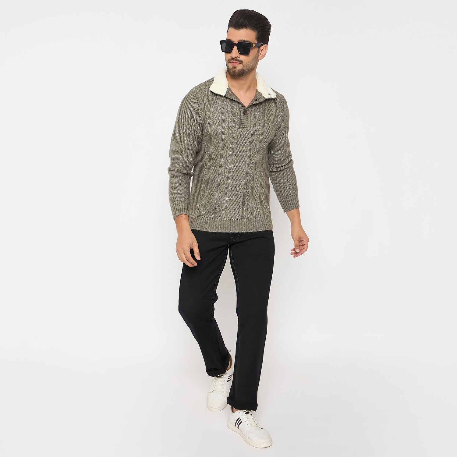 Duke Urban Men Full Sleeve Button Placket Sweater (SDS2242)