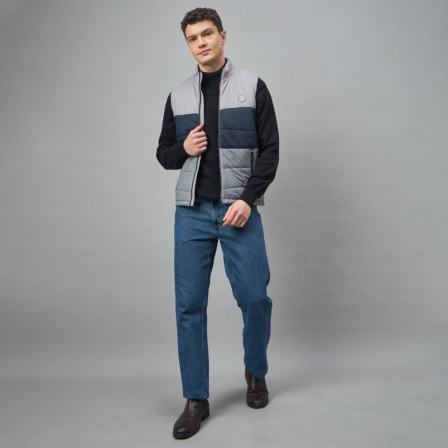 Duke Urban Men Sleeveless High Neck Bomber Jacket (SDZ2252)