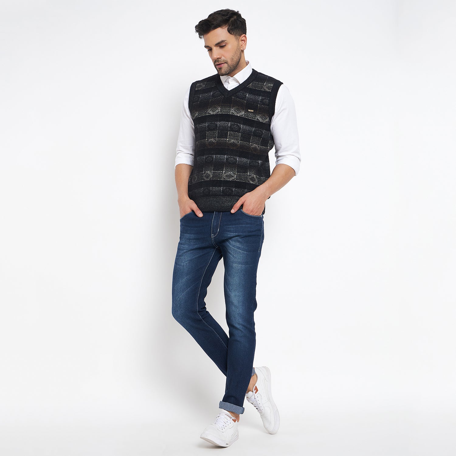 Duke Urban Men Sleeveless V Neck Sweater (SDS2163)