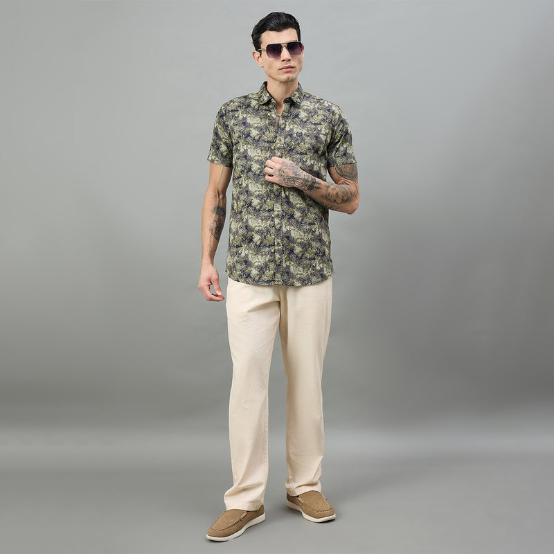 Duke Urban Men Military Camouflage Half Sleeve Slim Shirt (SDO6PRIF)
