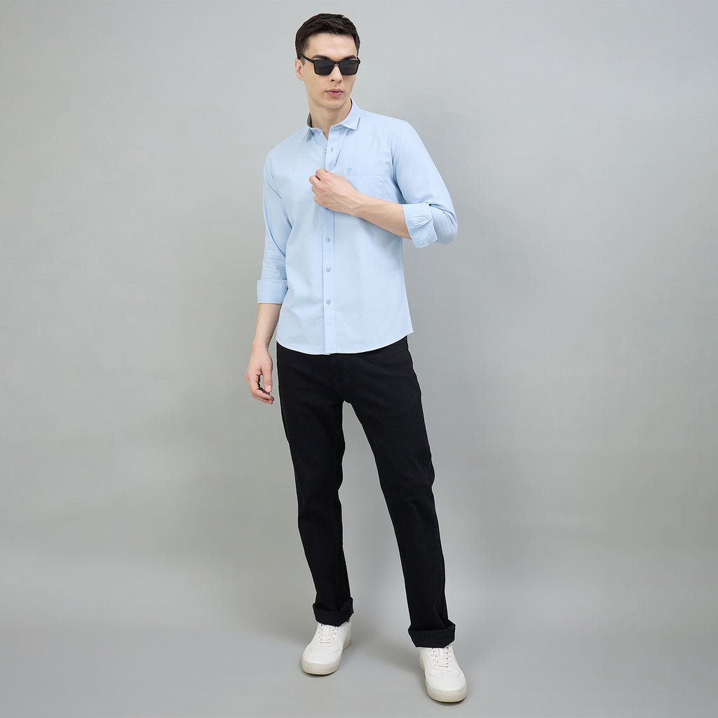 Duke Urban Men Solid Full Sleeve Spread Collar Slim Shirt (SDO8PLOE)