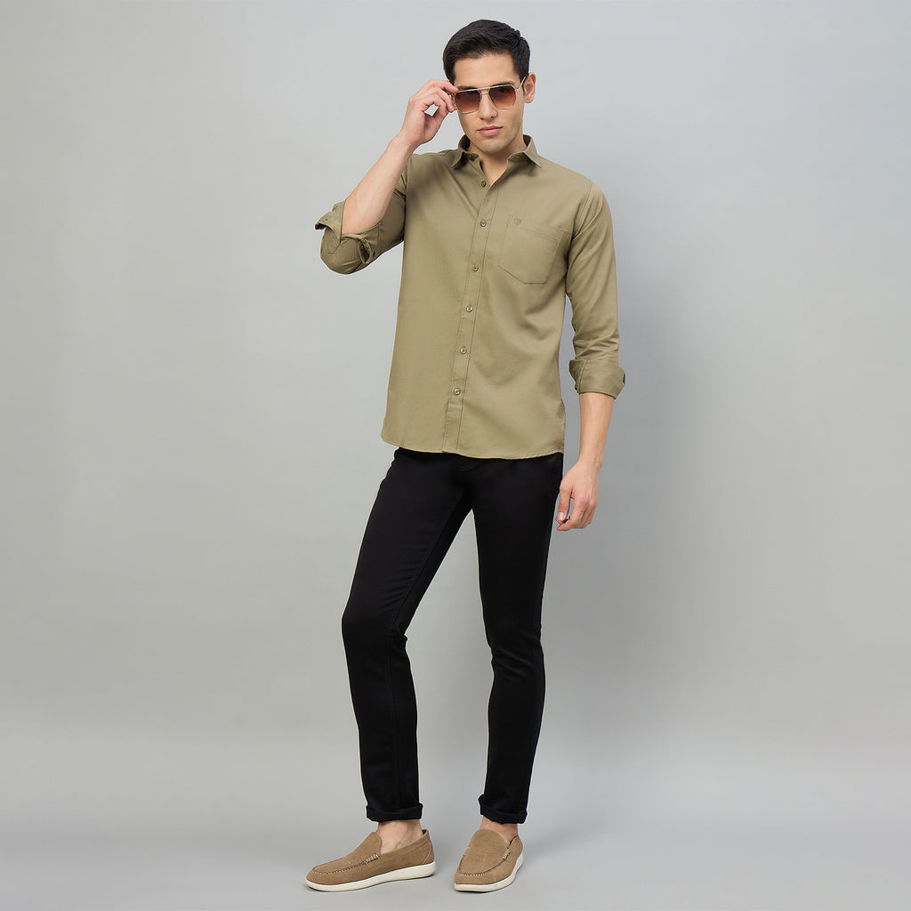 Duke Men Slim Fit Full Sleeve Short Style Cotton Shirt (SDO8PLTC)